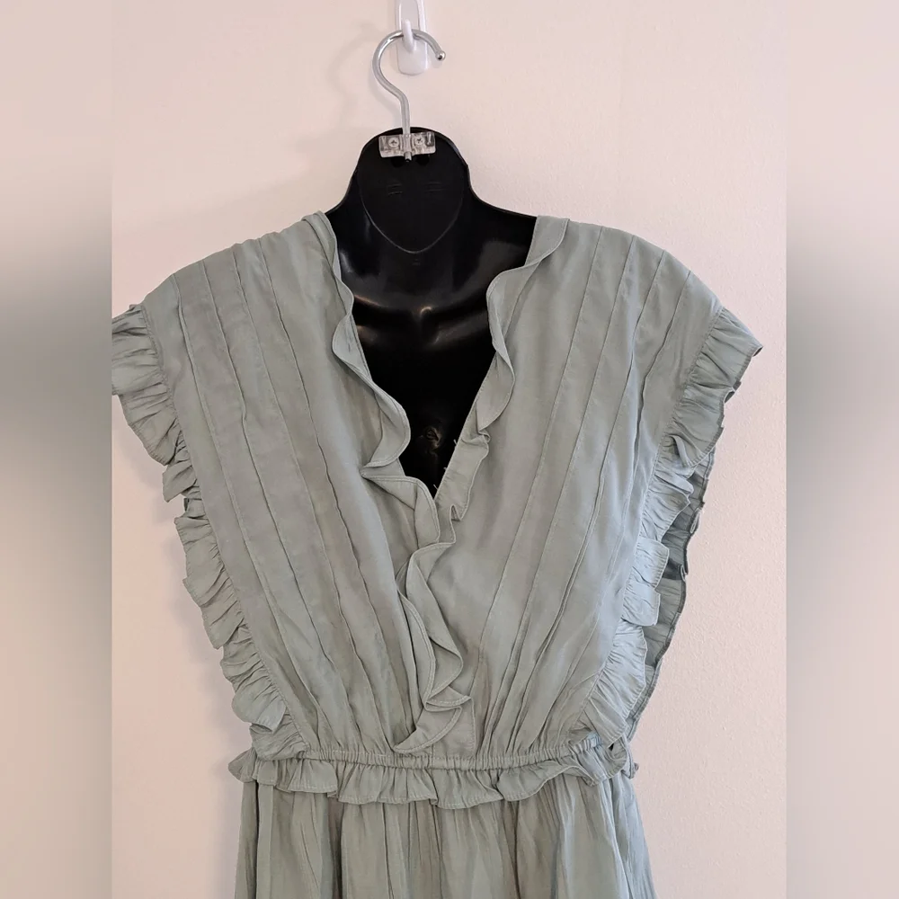 Mustard Seed Sage Lined Ruffle Mini Dress Misses Size Medium(8 - 10) - Picture 9 of 9